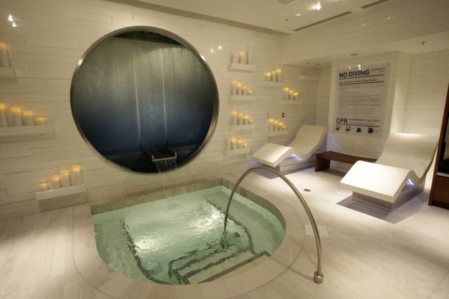 The women's wet area at the spa is shown during ...