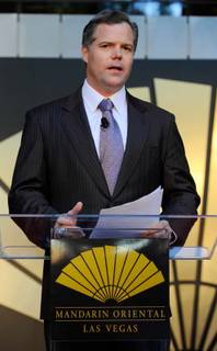 MGM Mirage Chairman and CEO Jim Murren speaks at the grand opening of the Mandarin Oriental Las Vegas at CityCenter on Dec. 4, 2009.