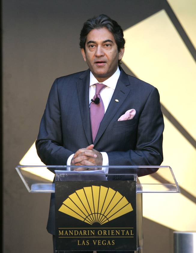 General Manager of Mandarin Oriental Rajesh Jhingon speaks during the grand opening of the Mandarin Oriental at CityCenter, Friday, Dec. 4, 2009.