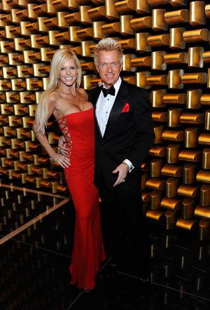 Marley Taylor and Chris Phillips of Zowie Bowie attend the opening night gala for the Mandarin Oriental Las Vegas at CityCenter on Dec. 4, 2009.
