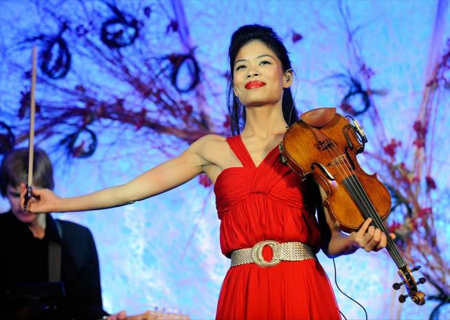 Violinist Vanessa Mae, in triumph, at Mandarin Oriental.
