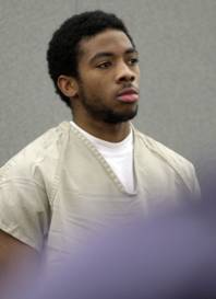 Prentice Marshall appears in District Court during an arraignment at the Regional Justice Center on Wednesday, Dec. 23, 2009. Six defendants entered not guilty pleas to charges related to the slaying of Metro Police officer Trevor Nettleton last month.