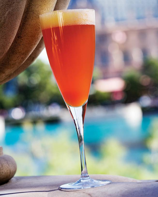 Available throughout the hotel, the Bellagio Cocktail mixes fresh passion fruit pur&#233;e, Aliz&#233; red liqueur and Rotari sparkling wine.