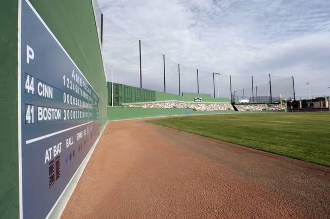 Six fields of the Big League Dreams complex replicate the look and amenities of Major League Baseball stadiums, such as Fenway Park in Boston shown here.