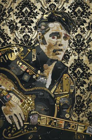 Jason Mecier's mosaic portrait of Elvis.