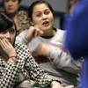 Janeth Gastelum, a Liberty senior, asks a question Thursday during a presentation by a representative from Gallaudet University, an undergraduate liberal arts university in Washington, D.C.,  for deaf and hard of hearing students.