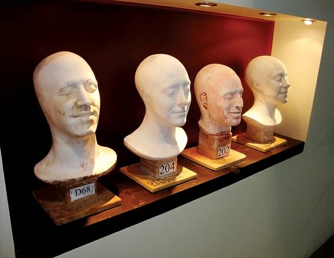 The wall of "Creepy Heads": Cirque du Soleil makes a bust of every performer in every show.