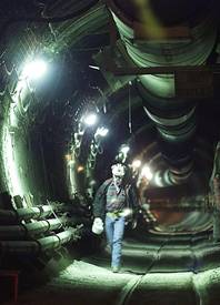 
A tunnel inside Yucca Mountain is shown in 1999. The Obama administration announced Friday the formation of a panel to study nuclear waste disposal alternatives.
