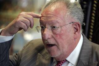 Mayor Oscar Goodman holds a press conference inside his downtown Las Vegas office Tuesday, February 2, 2010. Goodman was upset about the following statement made by President Obama: 