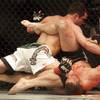Nate Marquardt tries to get out from under Chael Sonnen during their middleweight bout at UFC 109 Saturday, Feb. 6, 2010, at the Mandalay Bay Events Center. Sonnen won by decision.