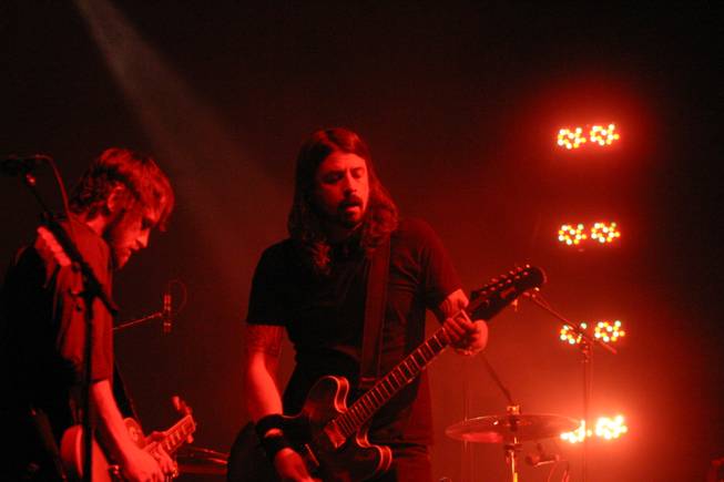 The Foo Fighters perform during a semi-surprise AG Jeans party Tuesday, Feb. 16 at Rain Nightclub at The Palms.