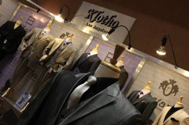 A cotton suit from Klitho of Los Angeles on display at the MAGIC Marketplace trade event at Mandalay Bay on Wednesday.