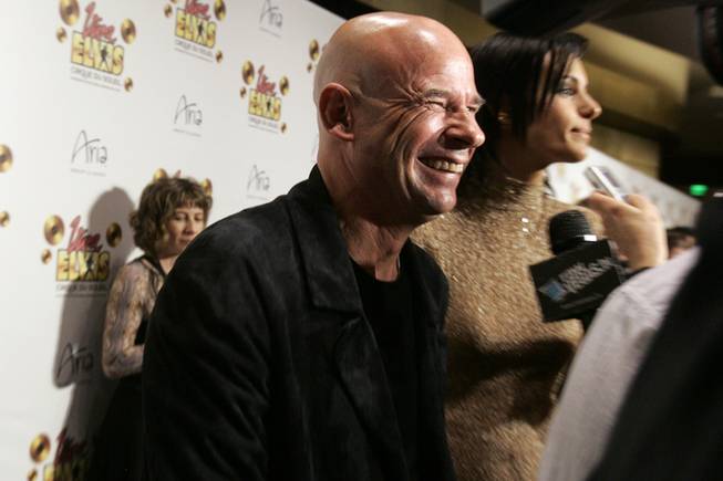 Guy Laliberte, the founder of Cirque Du Soleil, talks to the media Friday during the blue carpet premiere of "Viva Elvis" at the Aria Resort & Casino at CityCenter.