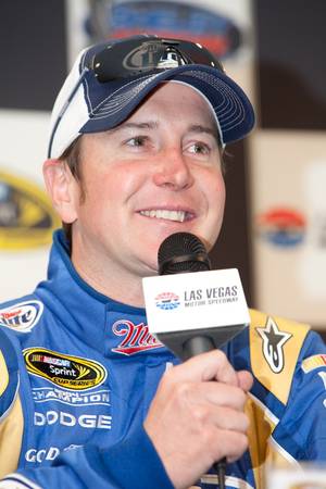 Kurt Busch at the NASCAR press conference at Las Vegas Motor Speedway in Las Vegas on Feb. 26, 2010.
