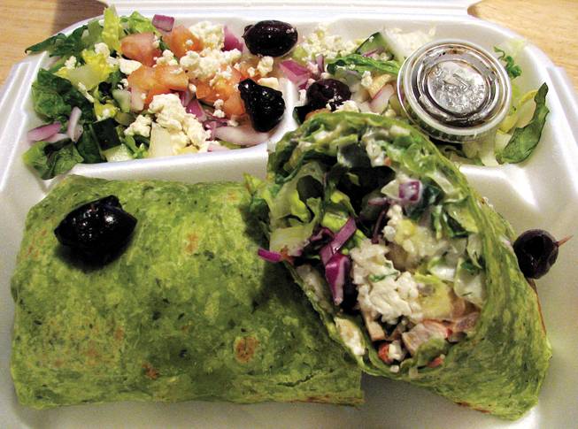 Pomegranate chicken wrap: a whole lot of deliciousness.