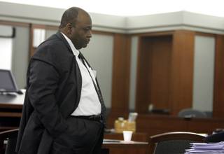 Lacy Thomas, former CEO of University Medical Center, appears in court during a break in jury selection at the Regional Justice Center Monday, March 22, 2010. 