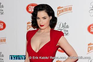 Dita Von Teese arrives for her featured performance in MGM Grand's Crazy Horse Paris on March 31, 2010.