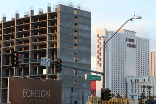 The unfinished Echelon sits vacant on the Las Vegas Strip Thursday, April 1, 2010.