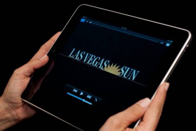 A video on the Sun's Web site is displayed on the Apple iPad.