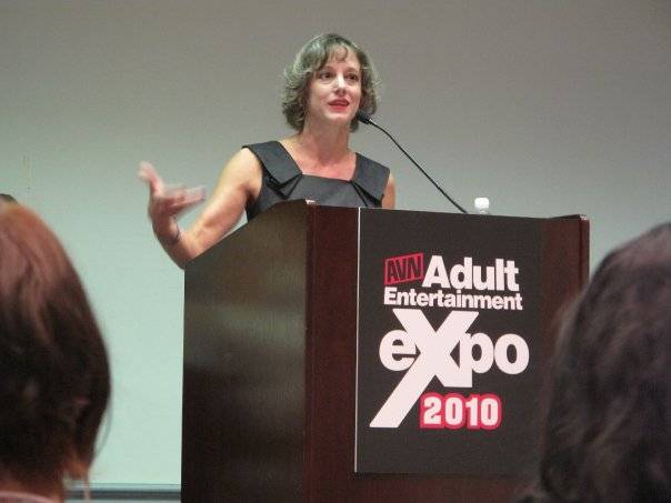 Lynn Comella, shown during an appearance at this year's Adult Entertainment Expo.