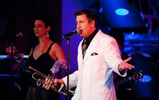 Louis Prima Jr. and The Witnesses featuring Sarah Spiegel perform at the Hard Rock Cafe on The Strip on May 21, 2010. 
