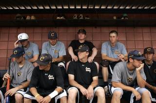 The team rests in the dug out after baseball practice at the College of Southern Nevada's Henderson campus Tuesday, May 25, 2010.