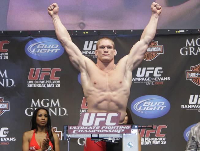 Todd Duffee weighs in for UFC 114 at the Mandalay Bay Events Center May 28, 2010. UFC 114 takes place at the MGM Grand Grand Garden Arena Saturday.