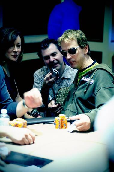 Jennifer Tilly, Steve Friess and Phil Laak at the Bellagio.