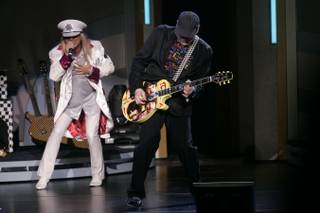 Robin Zander, left, and Rick Nielson of Cheap Trick perform the Beatles Sgt. Pepper live at Paris Las Vegas Saturday, June 12, 2010.