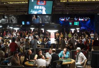 Poker players are shown during the first day of the 41st annual World Series of Poker no-limit Texas Hold 'em main event Monday, July 5, 2010. The tournament started with 7,319 players and is down 27. 