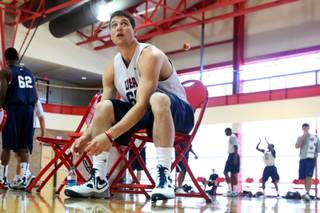Jimmer Fredette practices on Tuesday, July 20, 2010, at the UNLV Recreation and Wellness Center. The BYU star guard is a member of the USA Select team, which is comprised of college standouts training with Team USA this week in Las Vegas