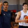 Villanova head coach Jay Wright calls out instructions on Tuesday, July 20, 2010, to Jimmer Fredette and the rest of the college players selected to work our with Team USA as members of the USA Select team.