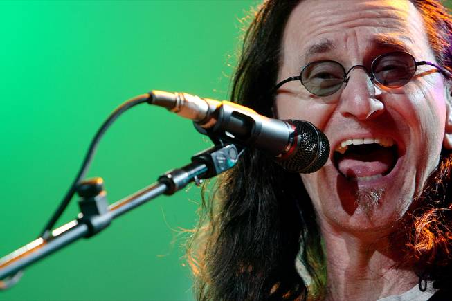 Geddy Lee of Rush, shown at the MGM Grand Garden Arena.
