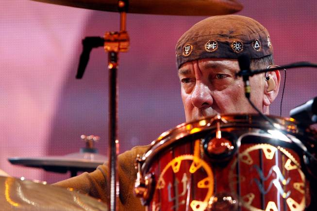 Neil Peart of Rush, shown at the MGM Grand Garden Arena.