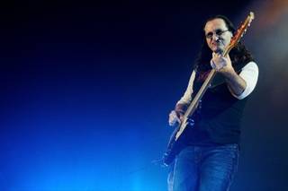Geddy Lee of Rush, shown at the MGM Grand Garden Arena.