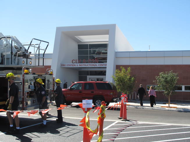 City, state and education officials joined members of Las Vegas Fire and Rescue today to celebrate the grand opening of Fire Station 6, which includes classroom space for students at the College of Southern Nevada Charleston Campus. The classroom space primarily will be used by students in the fire science program.