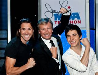 The 2010 Jerry Lewis Muscular Dystrophy Association Telethon at South Point. Ace Young, Nigel Lythgoe and David Archuleta are pictured here.