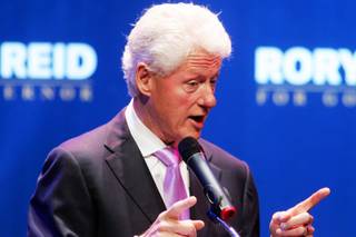 Former President Bill Clinton stumps for gubernatorial candidate Rory Reid at the House of Blues in Mandalay Bay Wednesday, September 15, 2010.