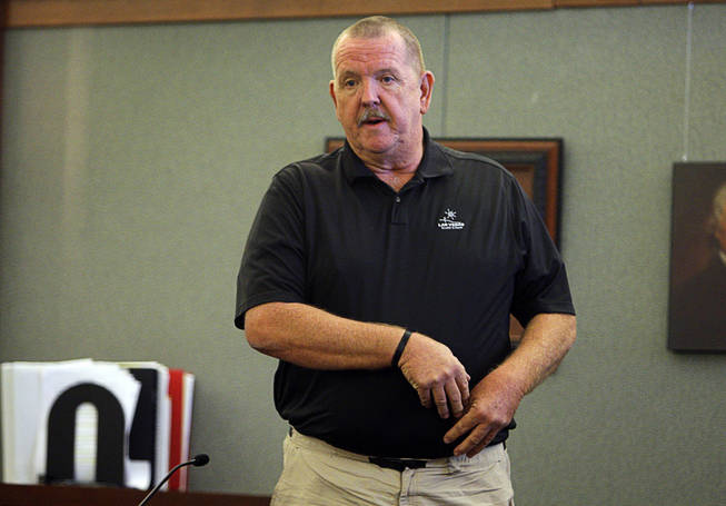 Costco shopper Michael Dye testifies during a coroner's inquest for Erik Scott at the Regional Justice Center Monday, September 27, 2010. 
