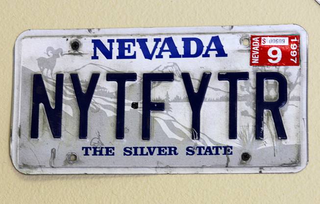 A personalized license plate owned by retired Las Vegas Metro ...