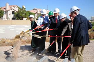 Senators Harry Reid and John Ensign, along with state and city officials, officially break ground for the new Charlie Frias Park in central Las Vegas on Friday, Oct. 8, 2010. 