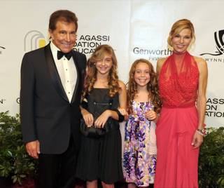 Steve Wynn, his granddaughter Marlowe Early, her friend Casey Glasser and Andrea Hissom on the Andre Agassi Grand Slam red carpet at the Wynn on Oct. 9, 2010.