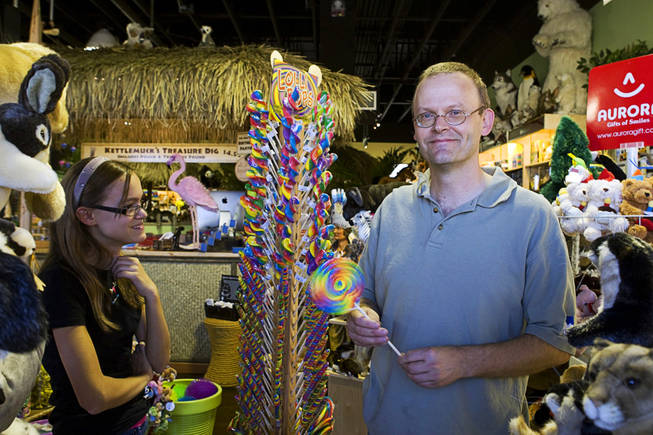 Owner Dave Stefaniak and his daughter, Colette, 13, are shown at the Kettlemuck's Toy Shoppe, 10895 S. Eastern Ave., in Henderson on Thursday, Oct. 14, 2010. The shop had a soft opening on Oct. 9 and plans a grand opening next month.