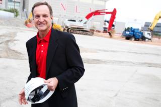 Head coach Lon Kruger answers questions from the media Wednesday during the groundbreaking ceremony for the Mendenhall Center, UNLV's new basketball facility.