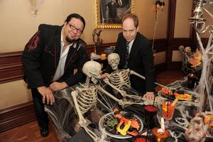 Penn Jillette and Teller at the 10th anniversary celebration of Penn & Teller and their new three-year contract at The Rio on Oct. 26, 2010.