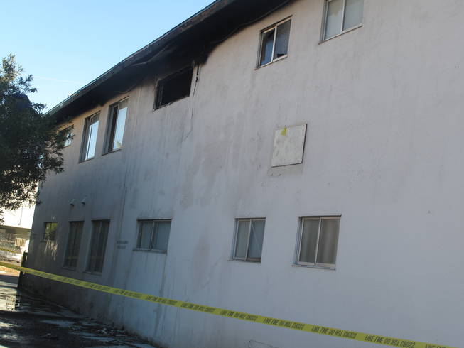 A morning fire determined to be arson gutted one second-floor unit and caused heavy smoke damage to a neighboring unit at the Palm Terrace Apartments complex.
