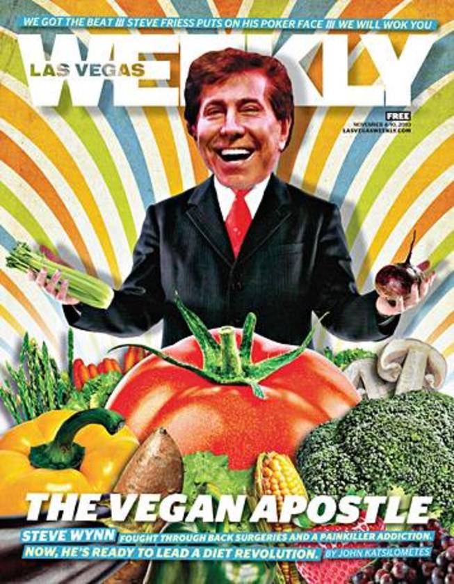 Steve Wynn, appearing in illustrated form on the cover of this week's Las Vegas Weekly.