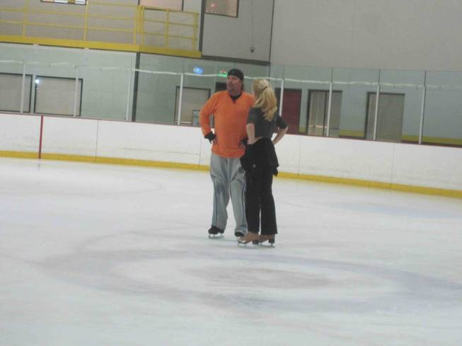 Jennifer Wester and Vince Neil rehearse for <em>Skating With the ...