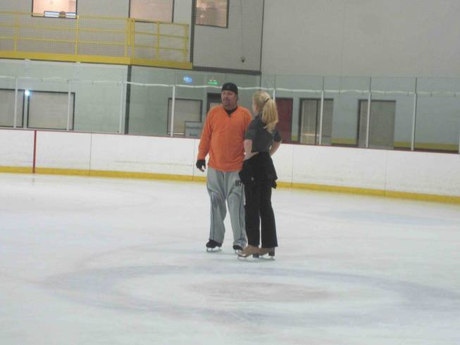 Jennifer Wester and Vince Neil rehearse for <em>Skating With the ...