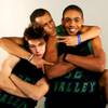 Green Valley basketball players, from left, Austin Tebbs, Keiannte' Wilkins and Earl Thompson.